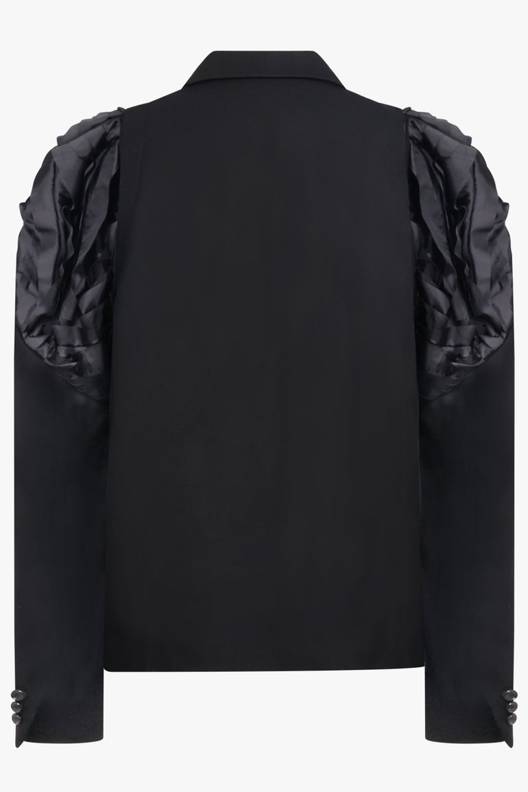 COMME DES GARCONS RTW Single Breast Jacket With Pleat Sculpt Sleeve | Black