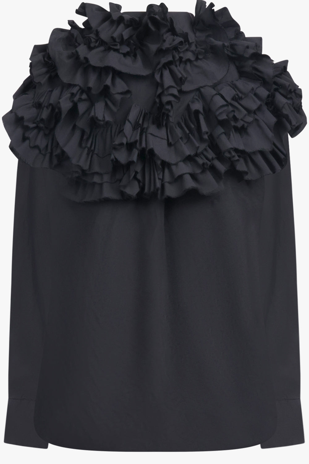 COMME DES GARCONS RTW Ruffle Wide Collar Shirt | Black