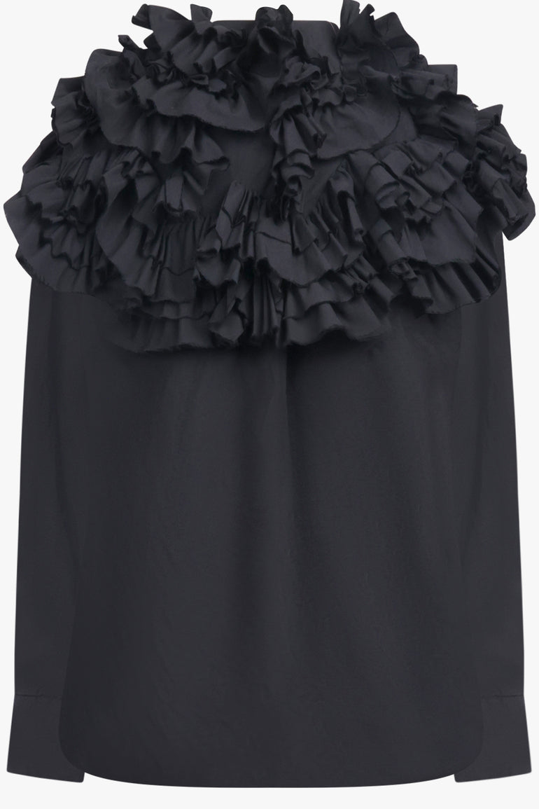COMME DES GARCONS RTW Ruffle Wide Collar Shirt | Black