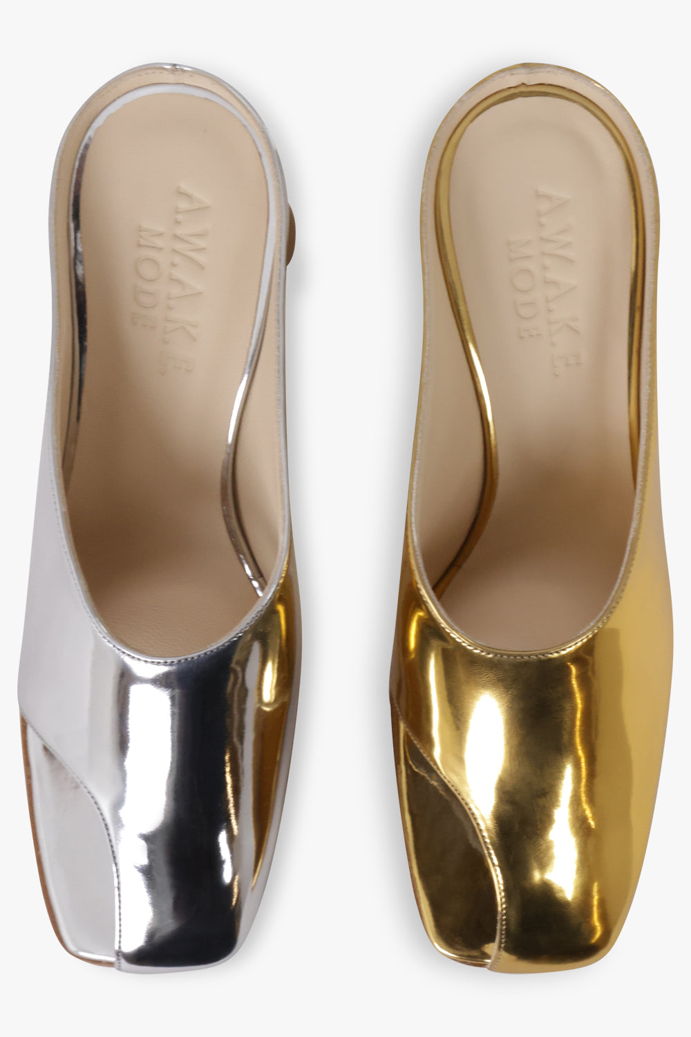 AWAKE MODE SHOES Tess 70mm Mule | Silver/Gold