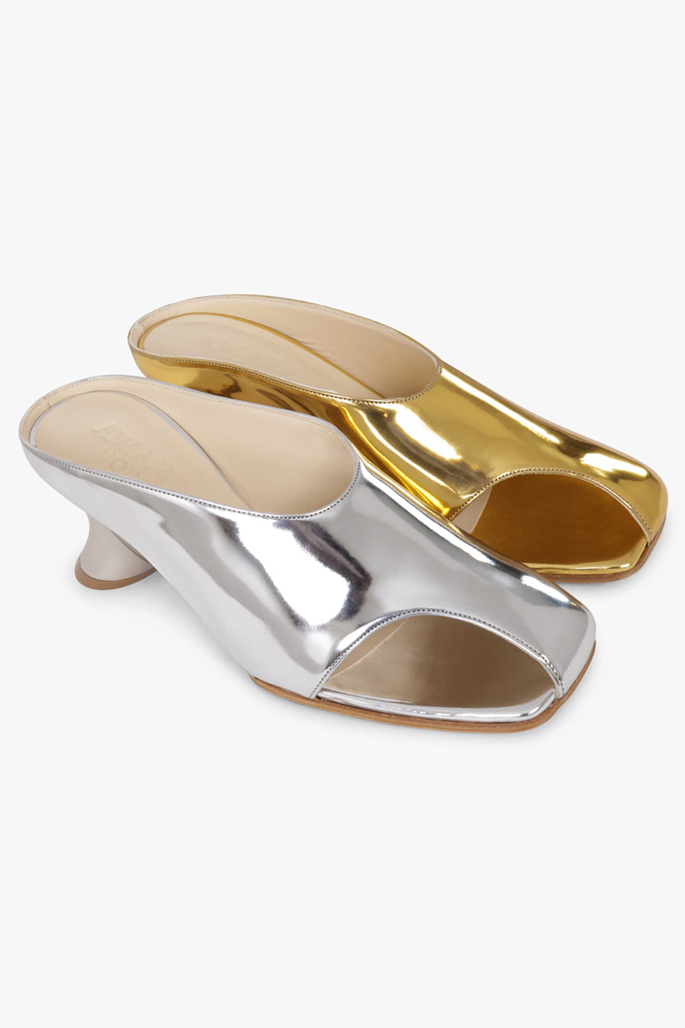 AWAKE MODE SHOES Tess 70mm Mule | Silver/Gold