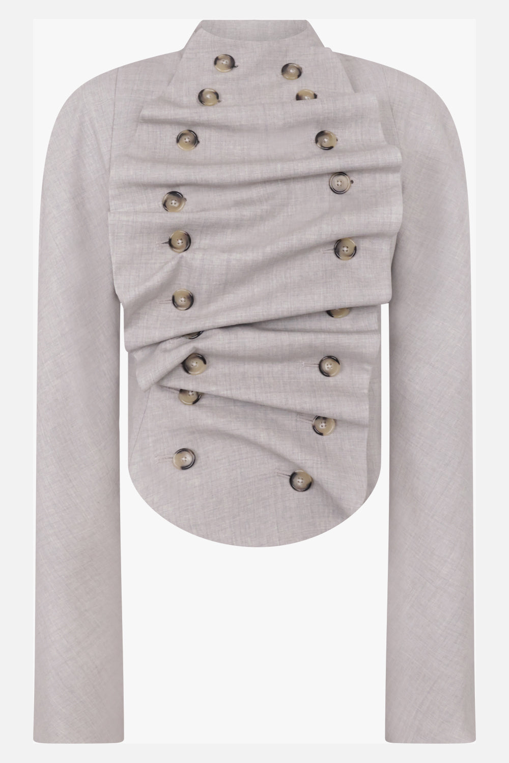 AWAKE MODE RTW Bib-Front Structured Jacket | Light Grey Melange