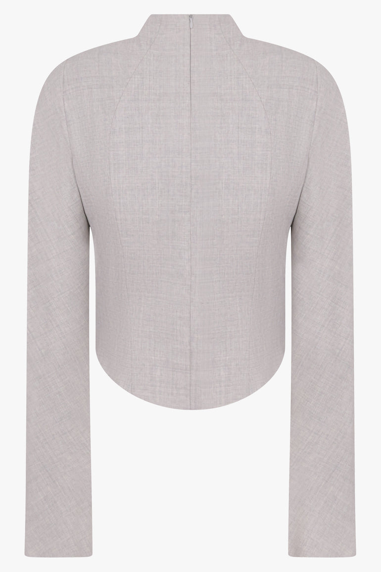 AWAKE MODE RTW Bib-Front Structured Jacket | Light Grey Melange