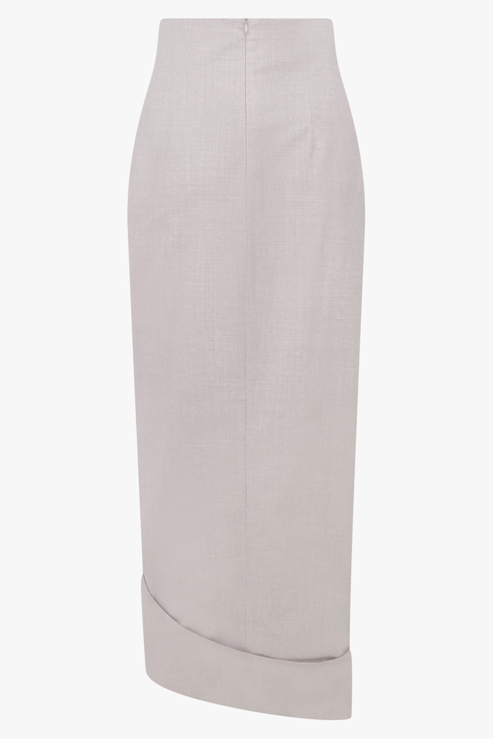 AWAKE MODE RYW Asymmetric Jacket Collar Hem Skirt | Light Grey Melange