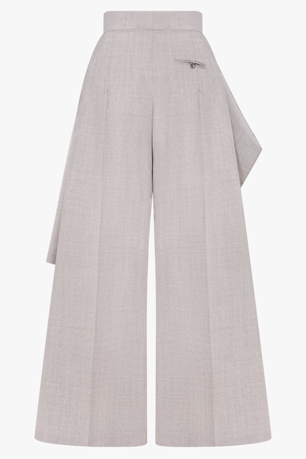 AWAKE MODE RYW Slit Knee Asymmetric Pant | Light Grey Melange