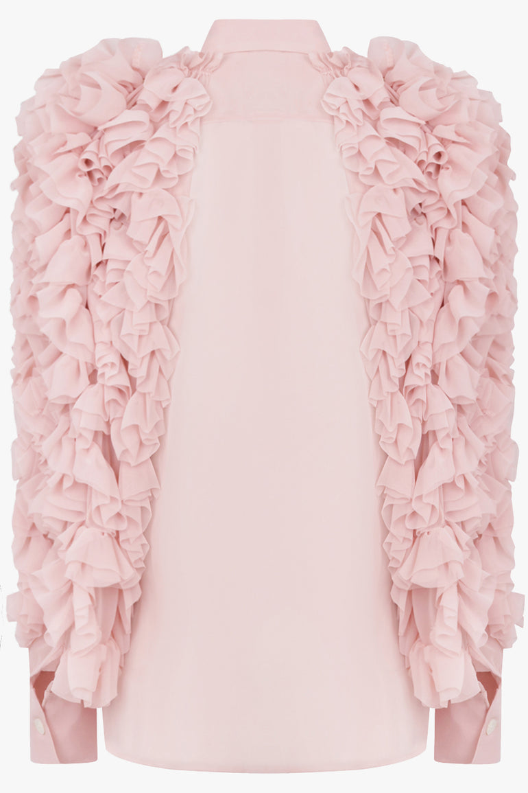 COMME DES GARCONS RTW Ruffle Sleeve Shirt | Pink