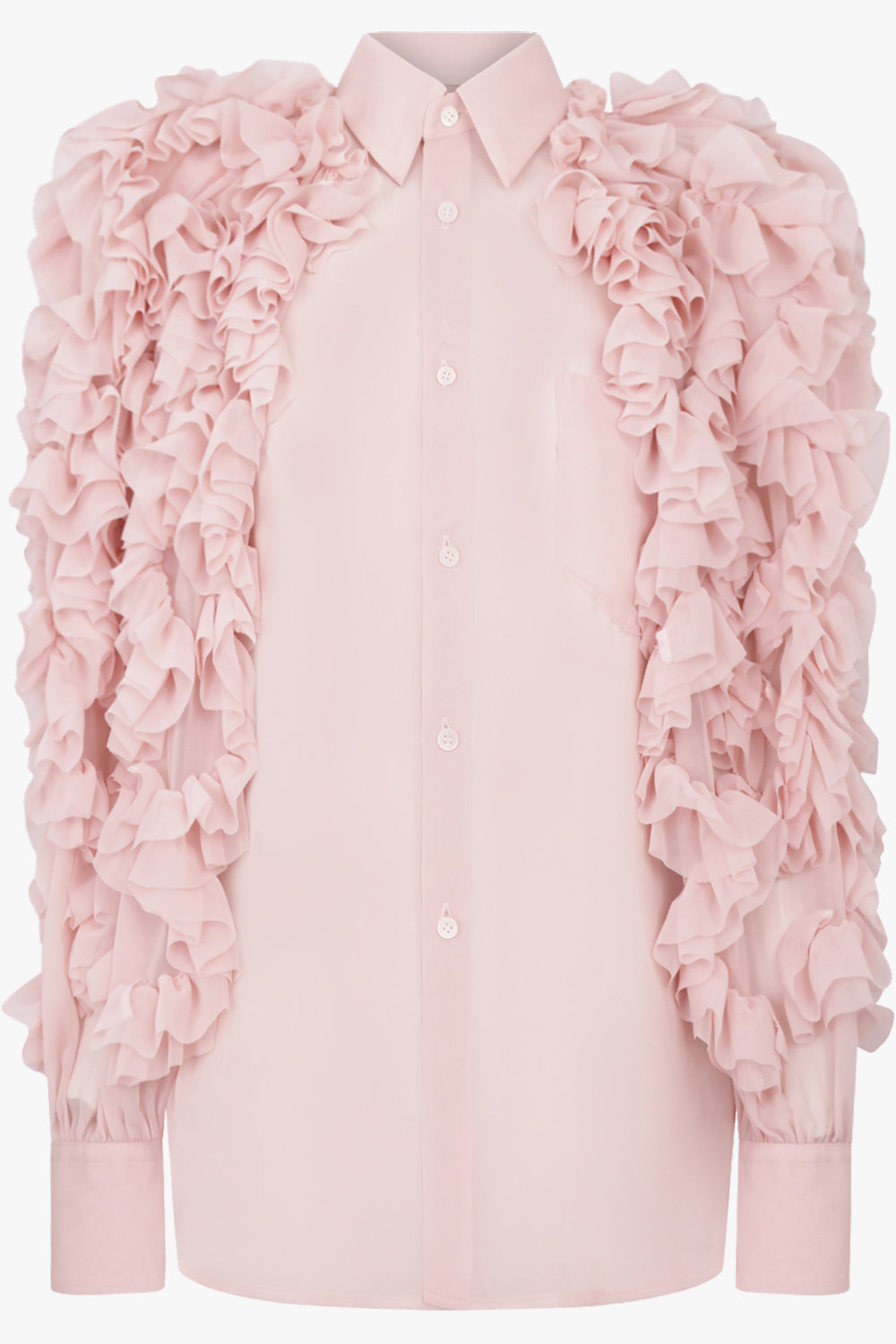 COMME DES GARCONS RTW Ruffle Sleeve Shirt | Pink