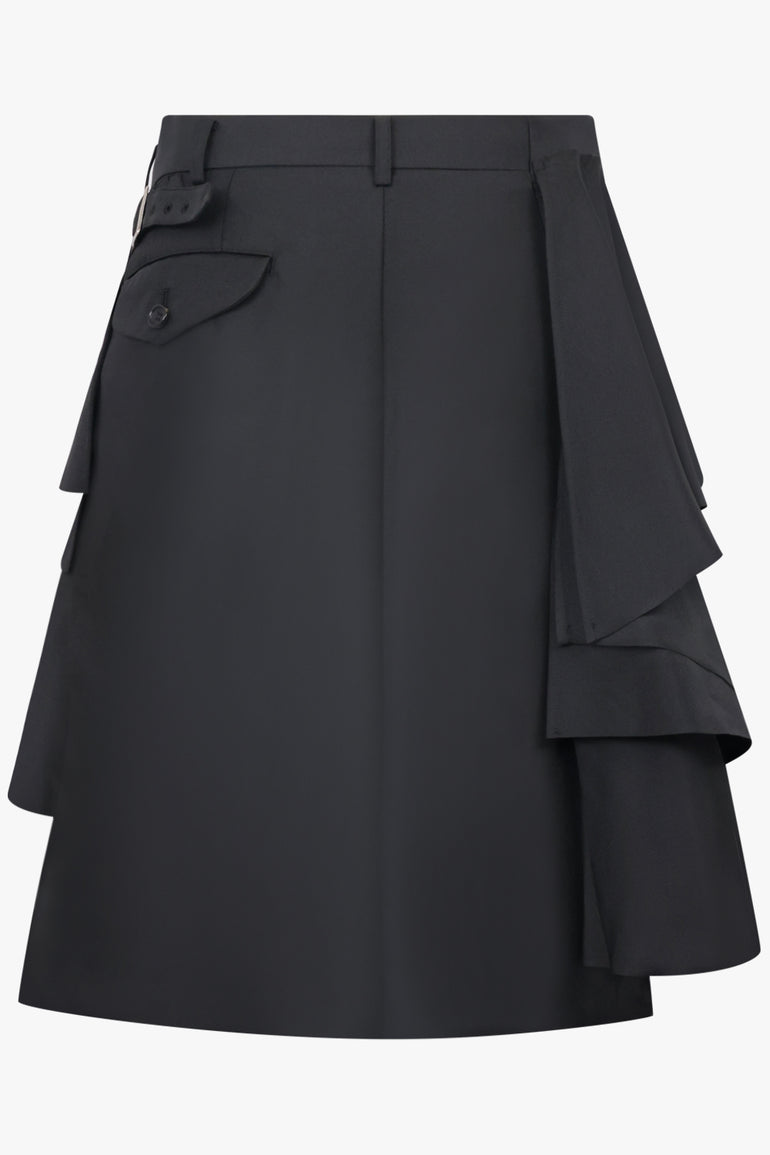 COMME DES GARCONS RTW Ruffle Front Long Short | Black
