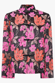 COMME DES GARCONS RTW Floral Print Tang Jacket | Black/Pink