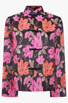 COMME DES GARCONS RTW Floral Print Tang Jacket | Black/Pink