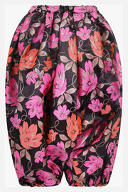 COMME DES GARCONS RTW Floral Print Drop Crotch Pant | Black/Pink