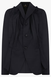 COMME DES GARCONS RTW Drape Pleat Detail Jacket | Black