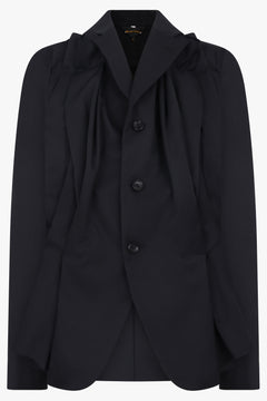 COMME DES GARCONS RTW Drape Pleat Detail Jacket | Black