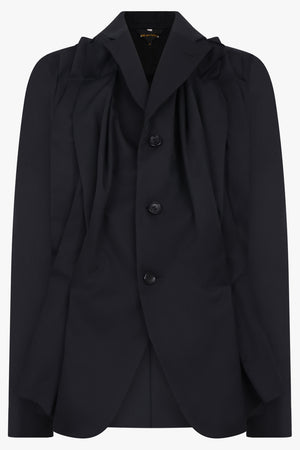COMME DES GARCONS RTW Drape Pleat Detail Jacket | Black