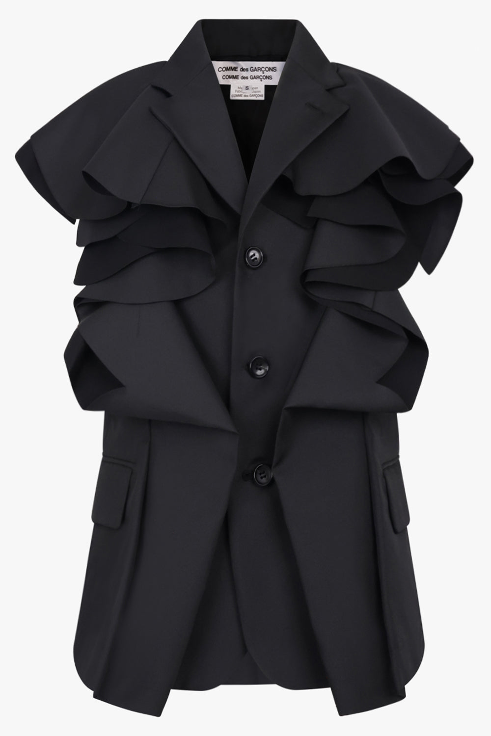 COMME DES GARCONS RTW Sculpt Ruffle Sleeve Jacket | Black