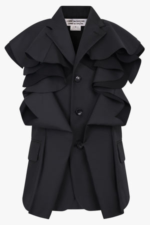COMME DES GARCONS RTW Sculpt Ruffle Sleeve Jacket | Black