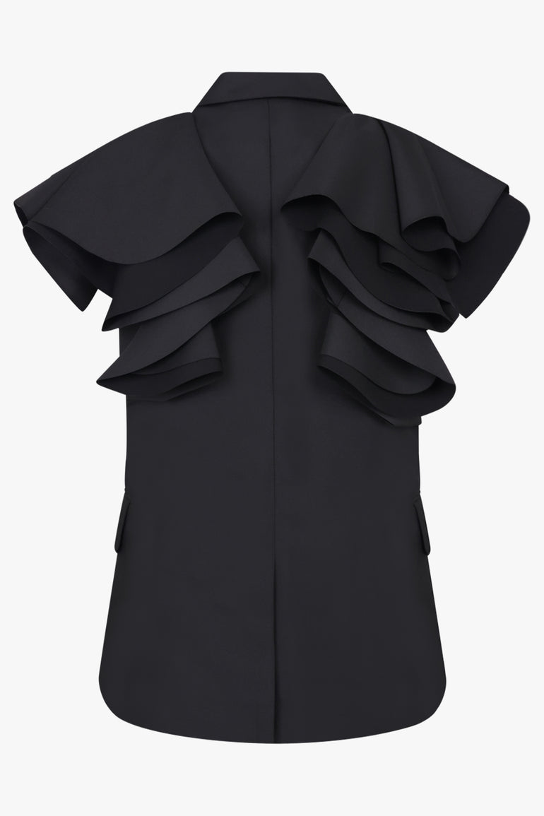 COMME DES GARCONS RTW Sculpt Ruffle Sleeve Jacket | Black