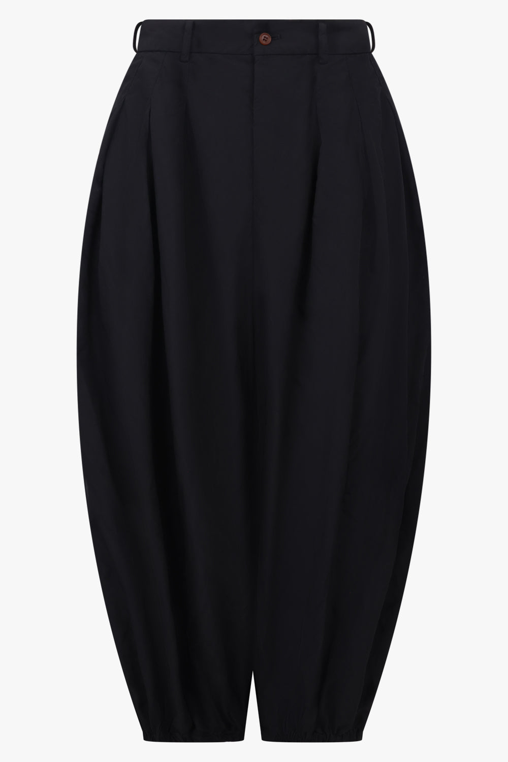 COMME DES GARCONS RTW Pleat Front Balloon Pant With Elastic Cuff | Black