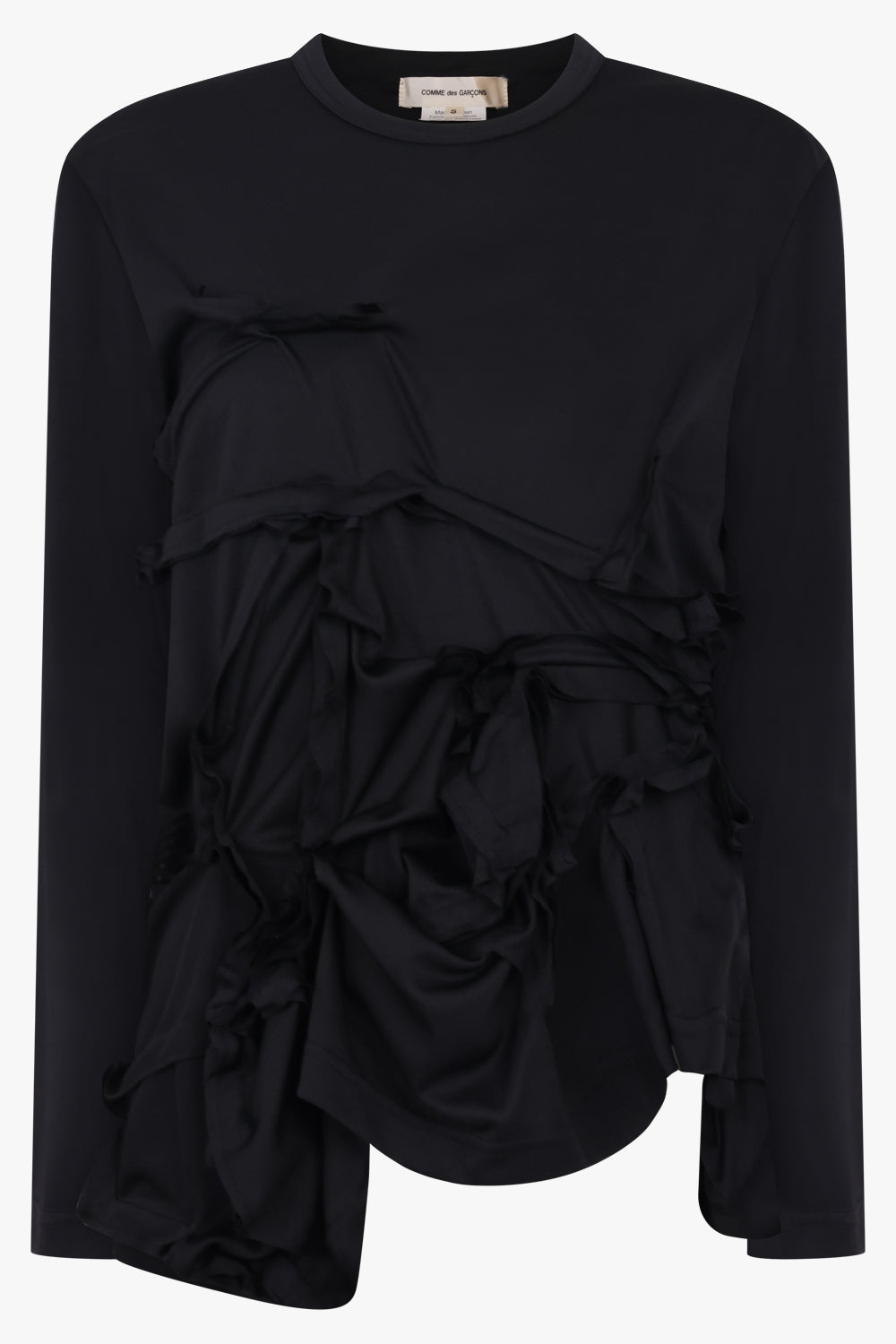 COMME DES GARCONS RTW Deconstruct Ruffle Asymmetric Top | Black