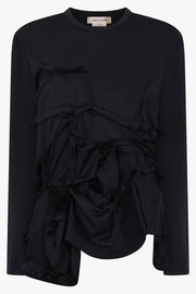 COMME DES GARCONS RTW Deconstruct Ruffle Asymmetric Top | Black