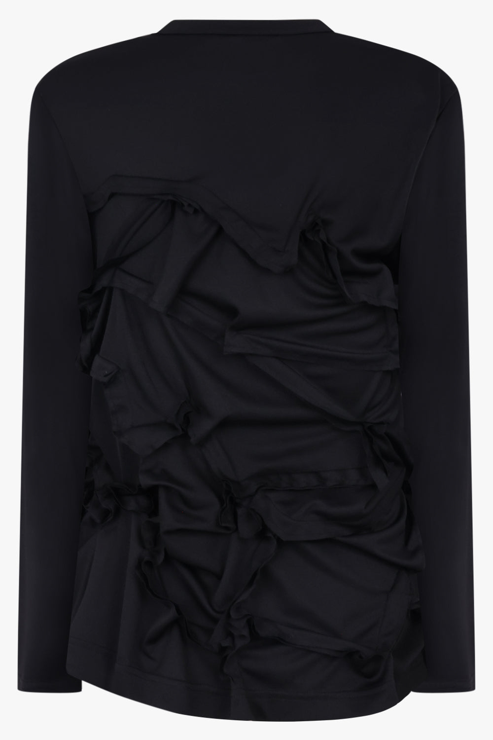 COMME DES GARCONS RTW Deconstruct Ruffle Asymmetric Top | Black