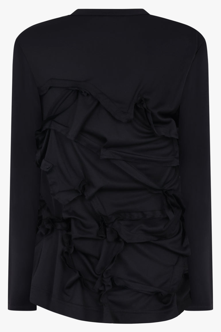 COMME DES GARCONS RTW Deconstruct Ruffle Asymmetric Top | Black