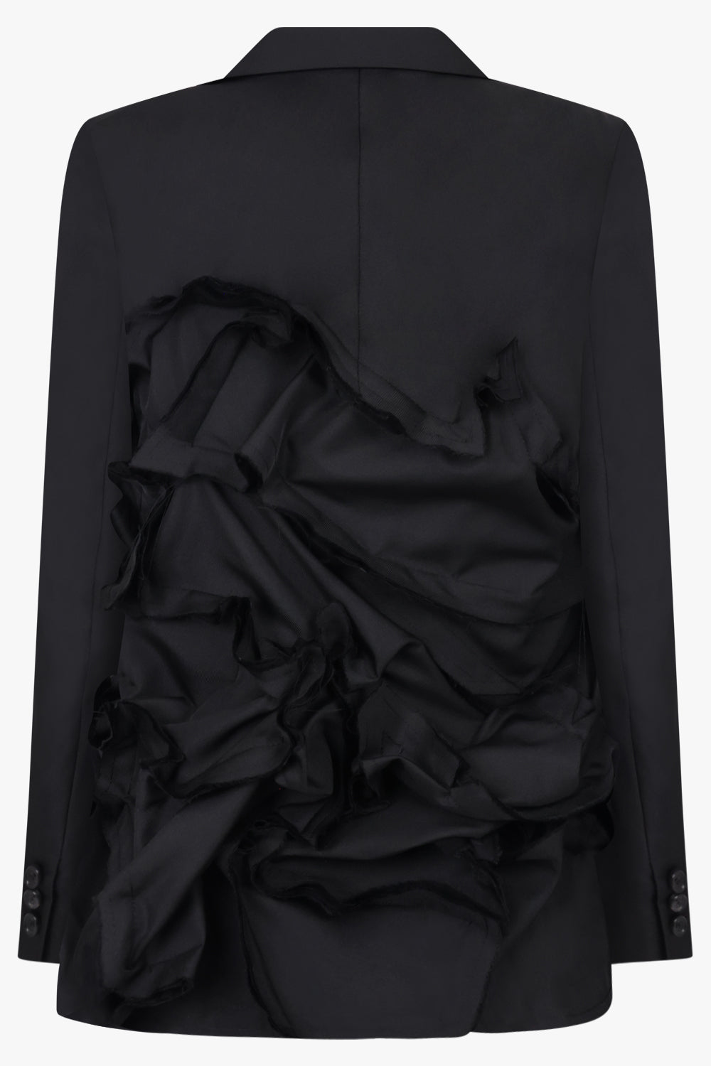 COMME DES GARCONS RTW Decontruct Scrunch Ruffle Jacket | Black