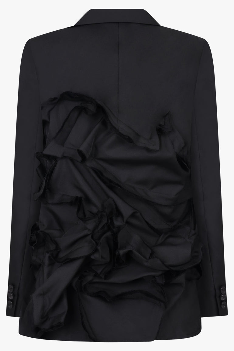 COMME DES GARCONS RTW Decontruct Scrunch Ruffle Jacket | Black
