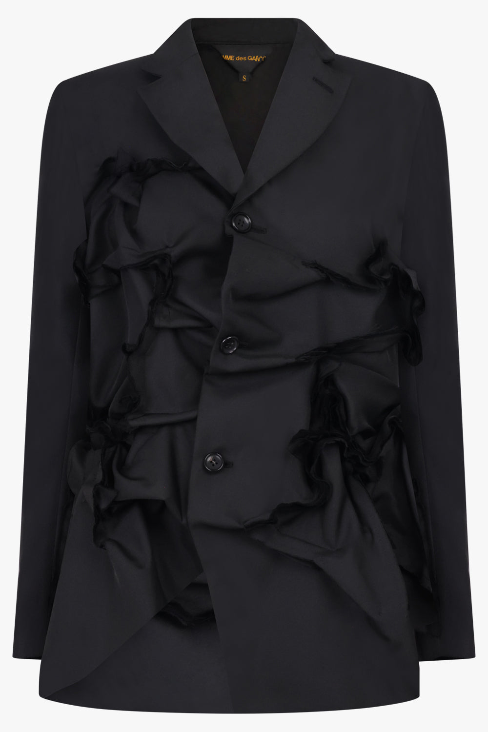 COMME DES GARCONS RTW Decontruct Scrunch Ruffle Jacket | Black