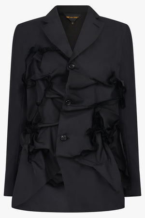 COMME DES GARCONS RTW Decontruct Scrunch Ruffle Jacket | Black