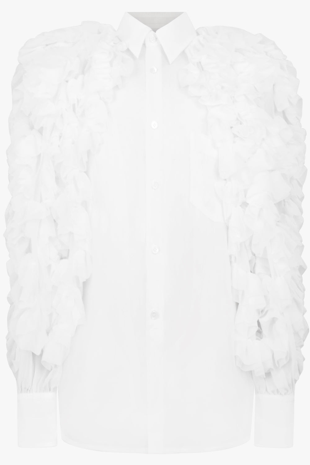 COMME DES GARCONS RTW Ruffle Sleeve Shirt | Off White