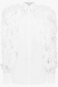 COMME DES GARCONS RTW Ruffle Sleeve Shirt | Off White