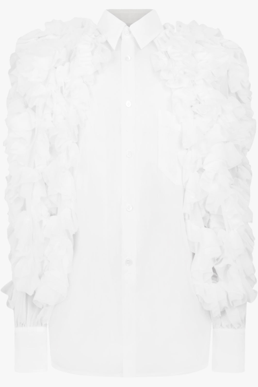 COMME DES GARCONS RTW Ruffle Sleeve Shirt | Off White