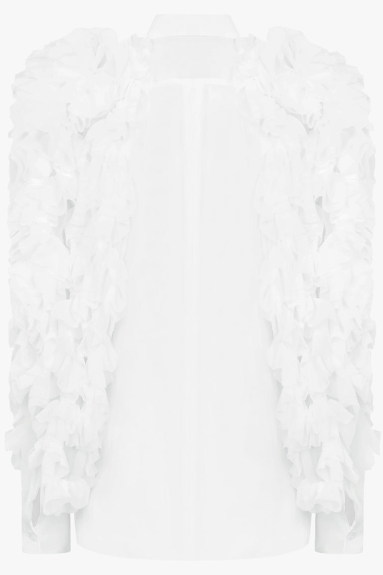 COMME DES GARCONS RTW Ruffle Sleeve Shirt | Off White