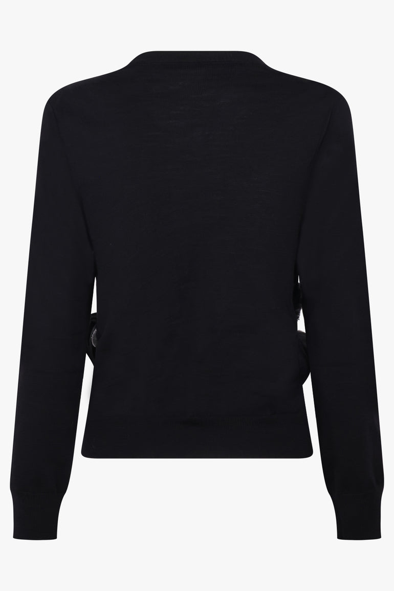 COMME DES GARCONS RTW Flower Embroid Jumper | Black