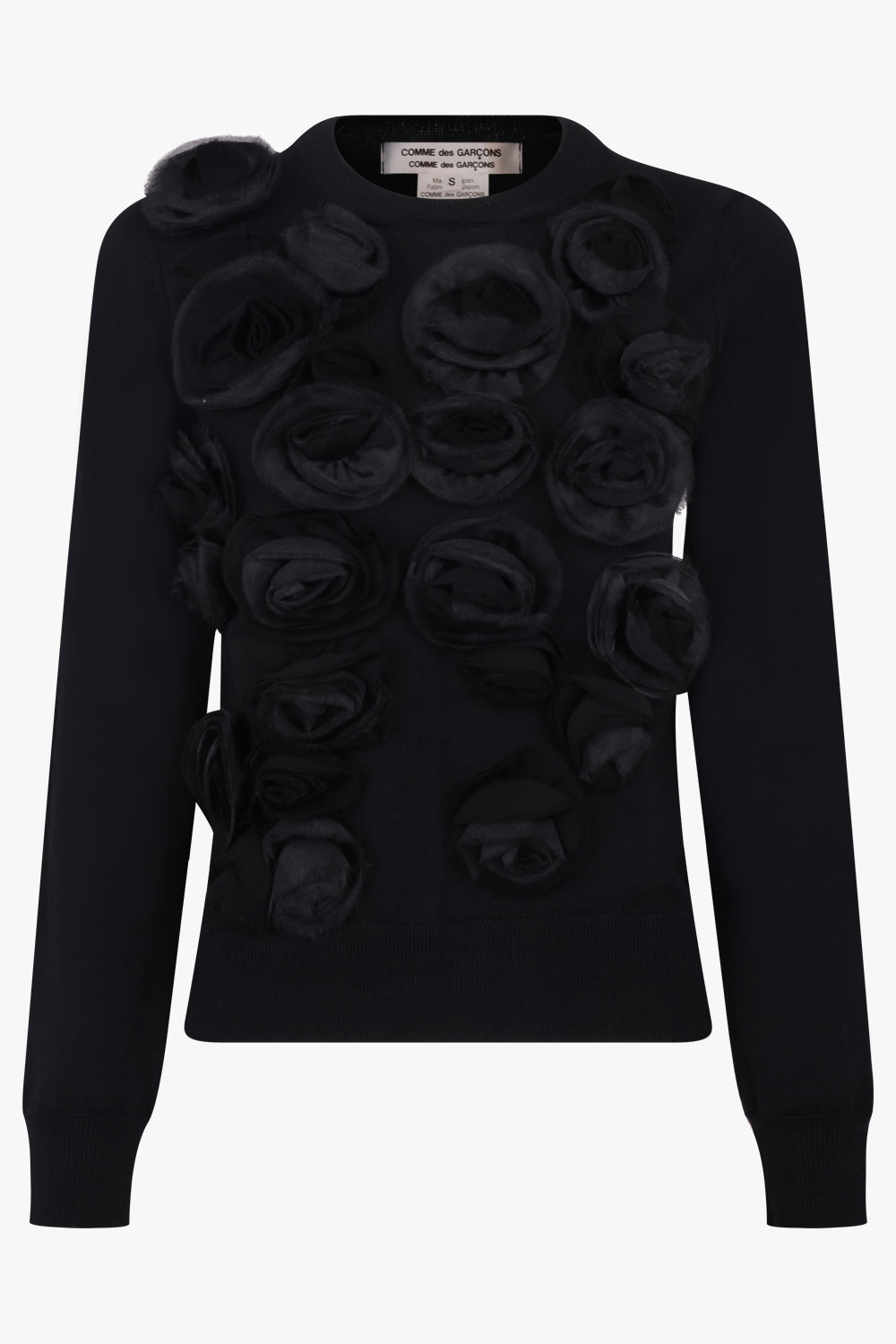 COMME DES GARCONS RTW Flower Embroid Jumper | Black