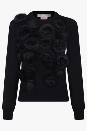COMME DES GARCONS RTW Flower Embroid Jumper | Black