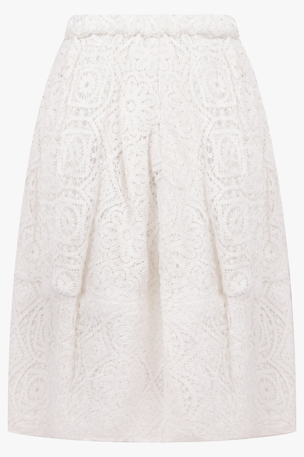 COMME DES GARCONS RTW Lace Pattern Balloon Skirt | White