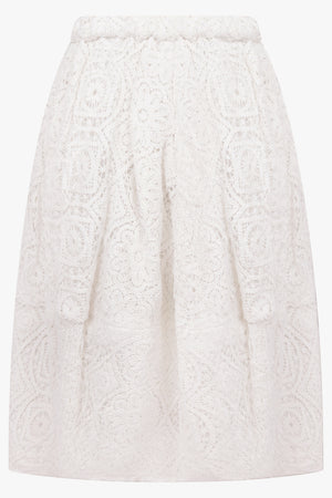 COMME DES GARCONS RTW Lace Pattern Balloon Skirt | White