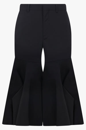 COMME DES GARCONS RTW Ruffle Hem Crop Pant | Black