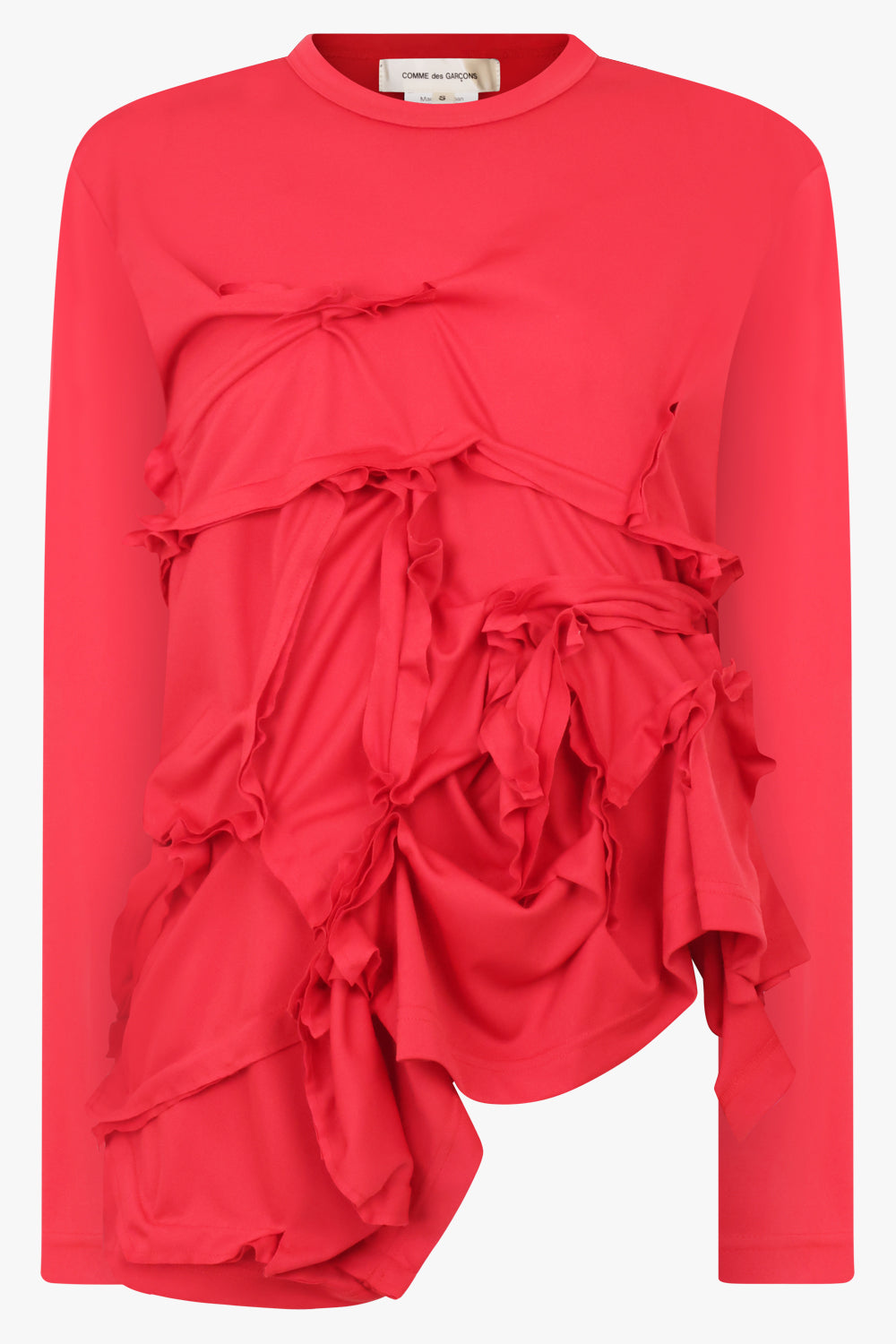 COMME DES GARCONS RTW Deconstruct Ruffle Asymmetric Top | Red