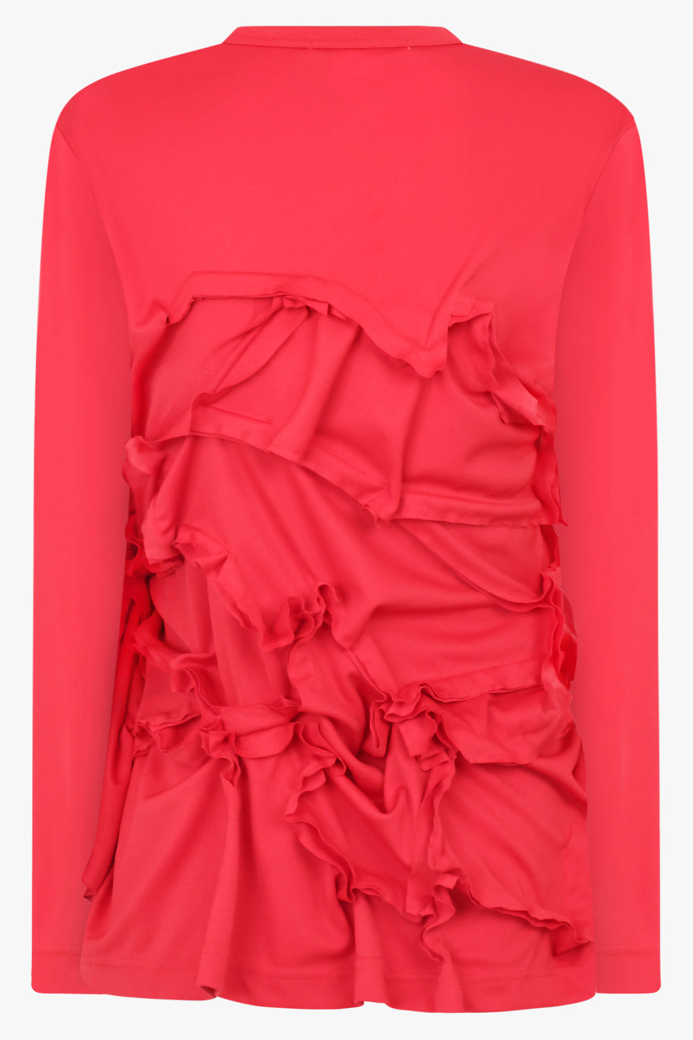 COMME DES GARCONS RTW Deconstruct Ruffle Asymmetric Top | Red