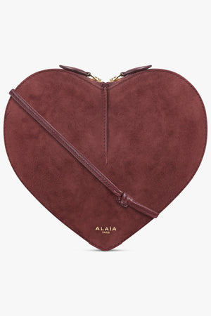 ALAIA BAGS BURGUNDY / Garnet Red Le Coeur Suede Heart Shaped Bag | Garnet Red