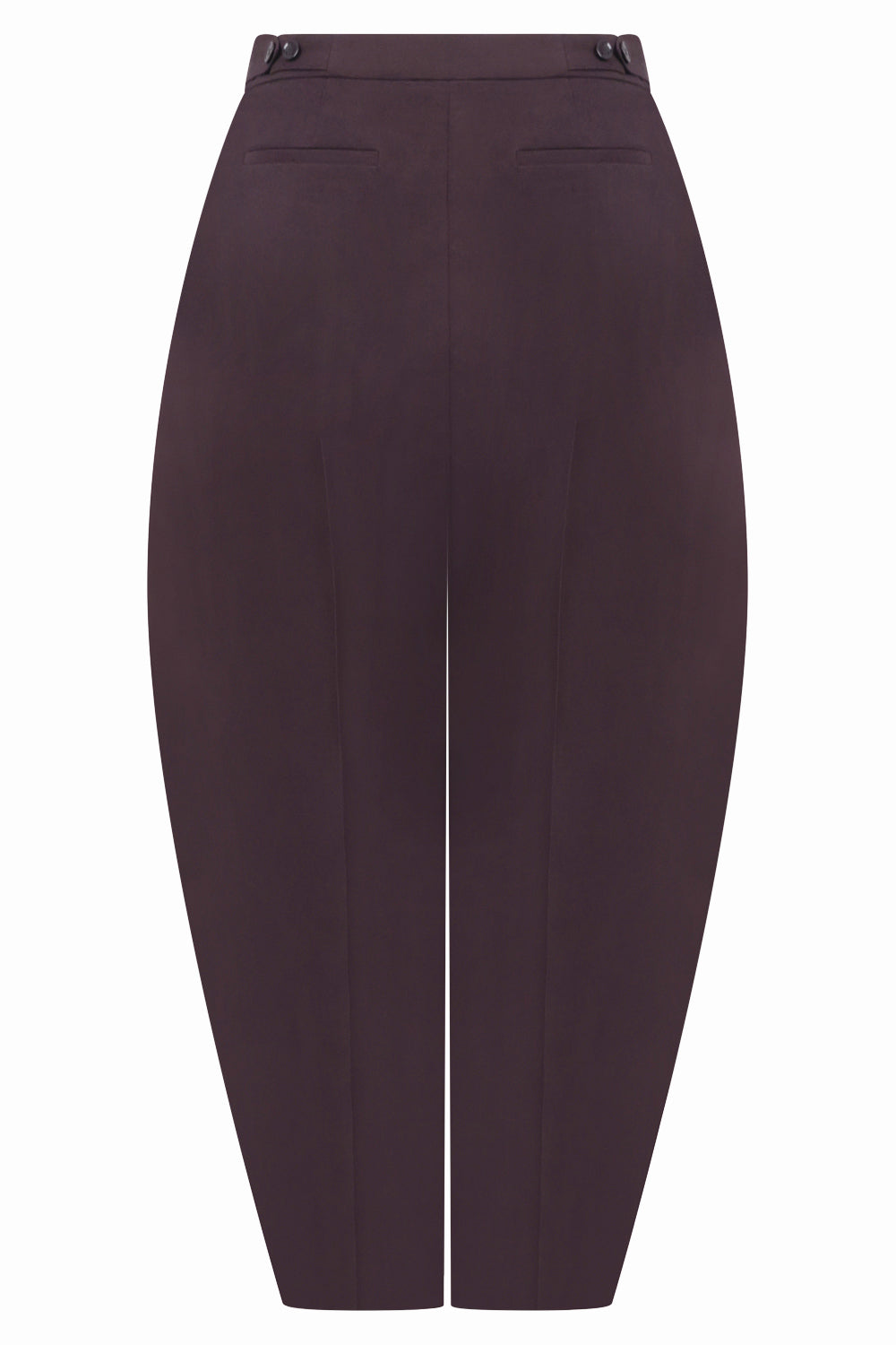 ALAIA RTW Paper-Touch Poplin Round Pant | Aubergine