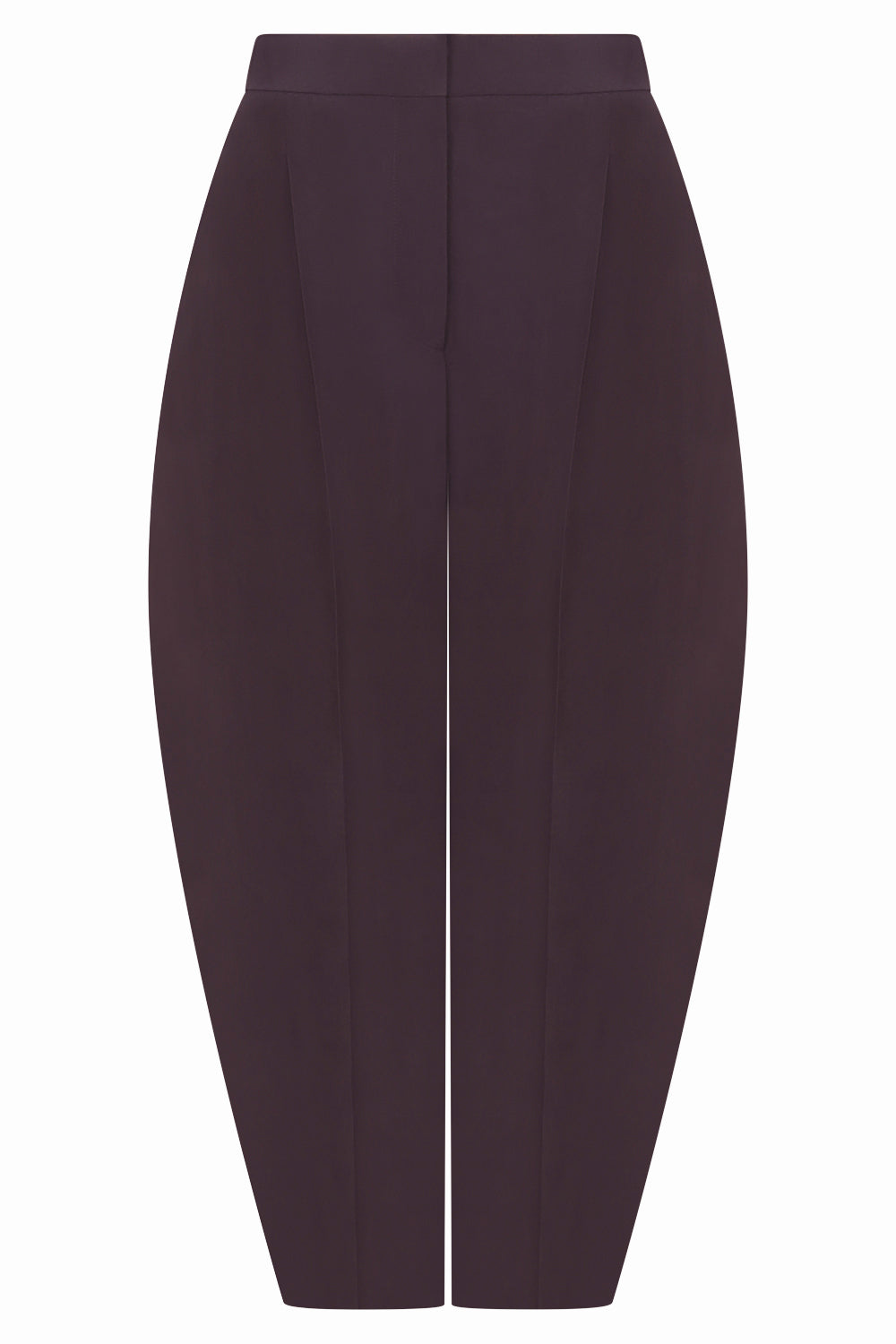 ALAIA RTW Paper-Touch Poplin Round Pant | Aubergine