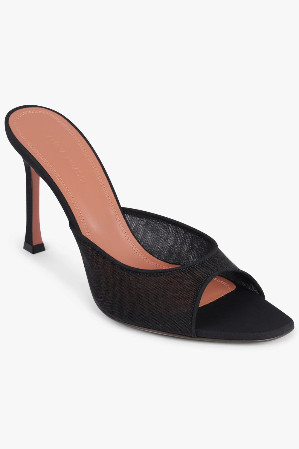 Alexa 95mm Mesh Slipper Heel | Black – Parlour X