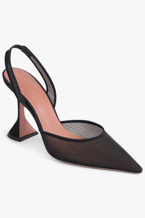 AMINA MUADDI SHOES Holi Mesh 95mm Pointed Slingback | Black