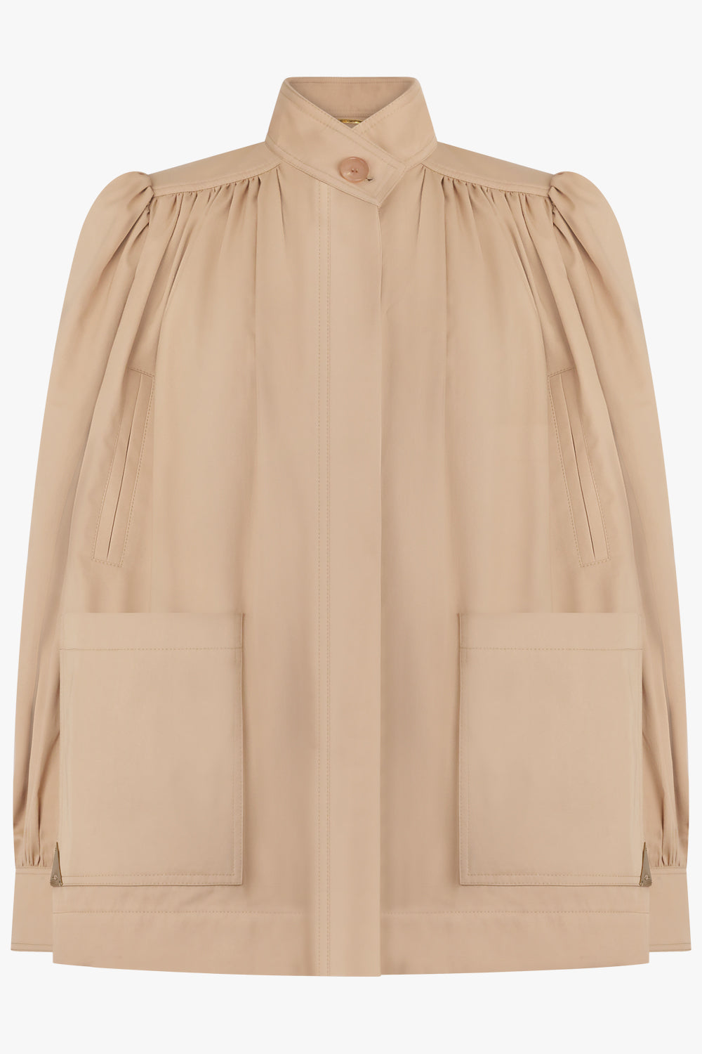 CHLOE RTW Balloon Sleeve High Neck Jacket | Soft Tan