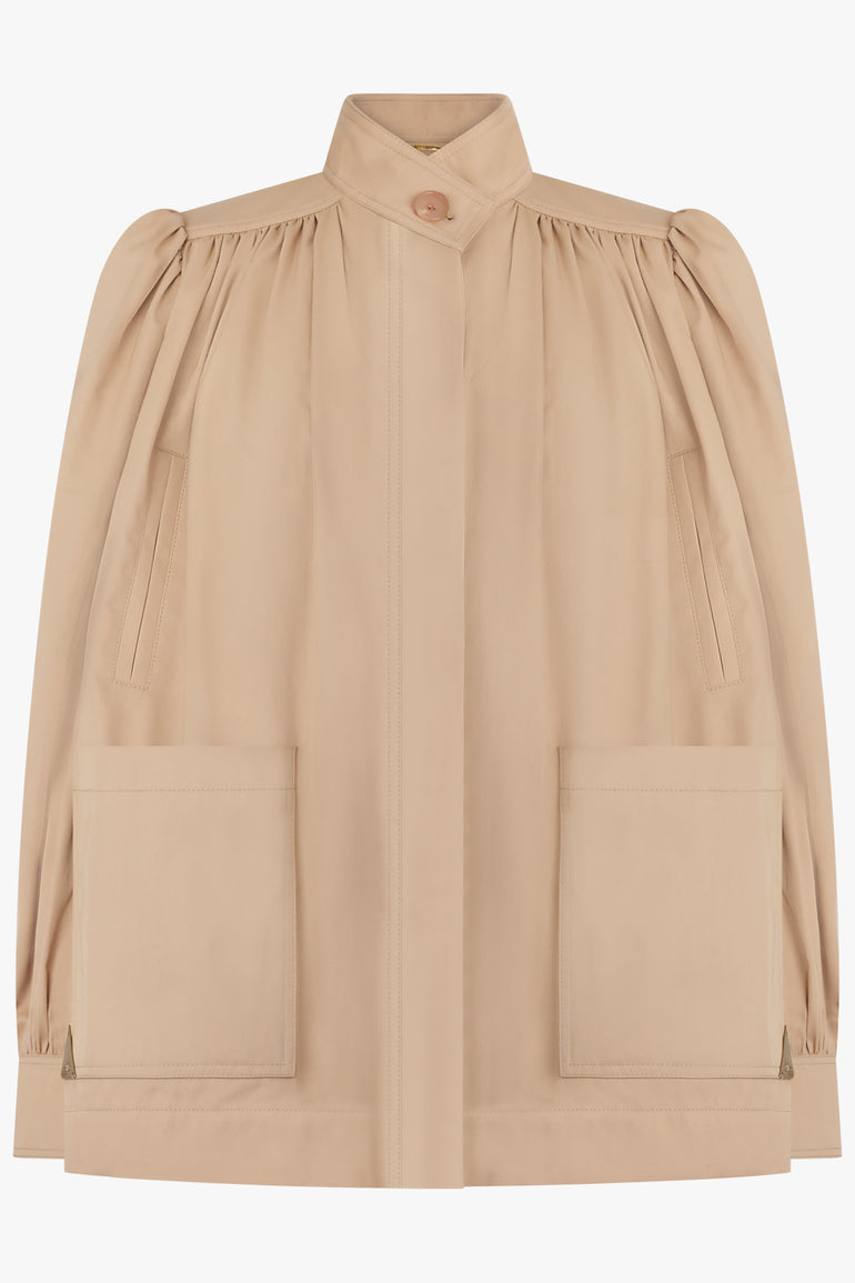 CHLOE RTW Balloon Sleeve High Neck Jacket | Soft Tan