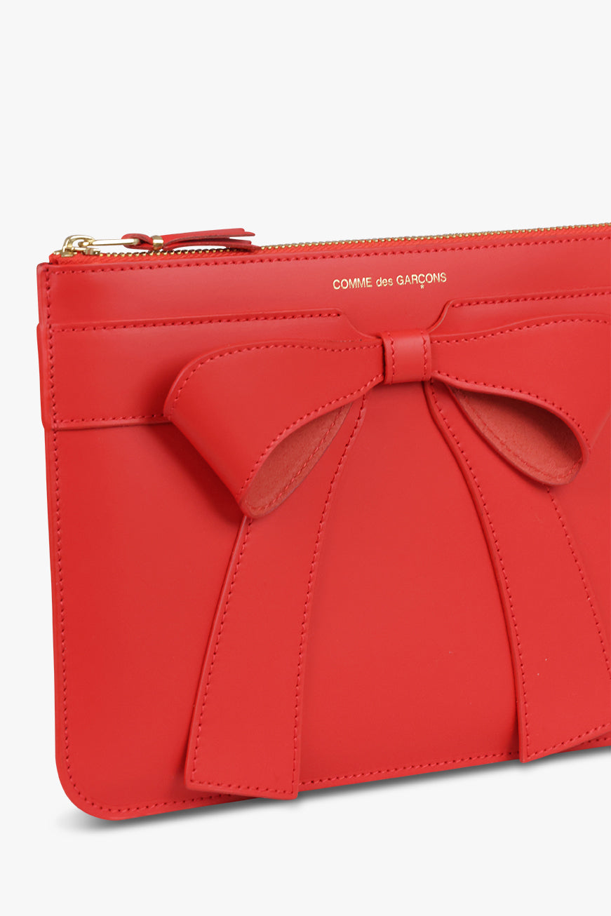 Big Bow Large Zip Pouch | Red – Parlour X